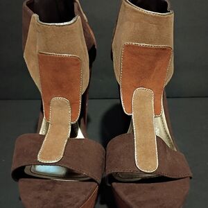 Elegant Brown and Tan Women's Heels